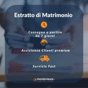 estratto per riassunto dell'atto di matrimonio