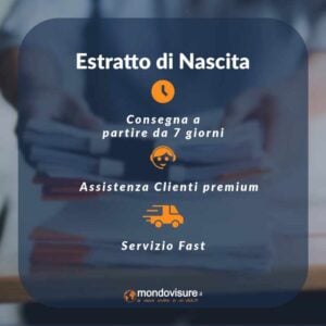 estratto per riassunto dell'atto di nascita